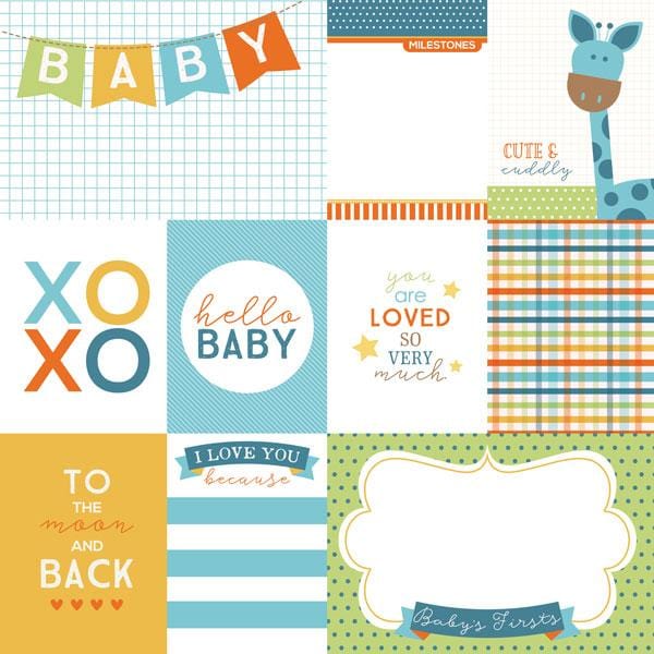  Scrapbook Paper - Hello Baby Boy Tags、mySite、ghnorth