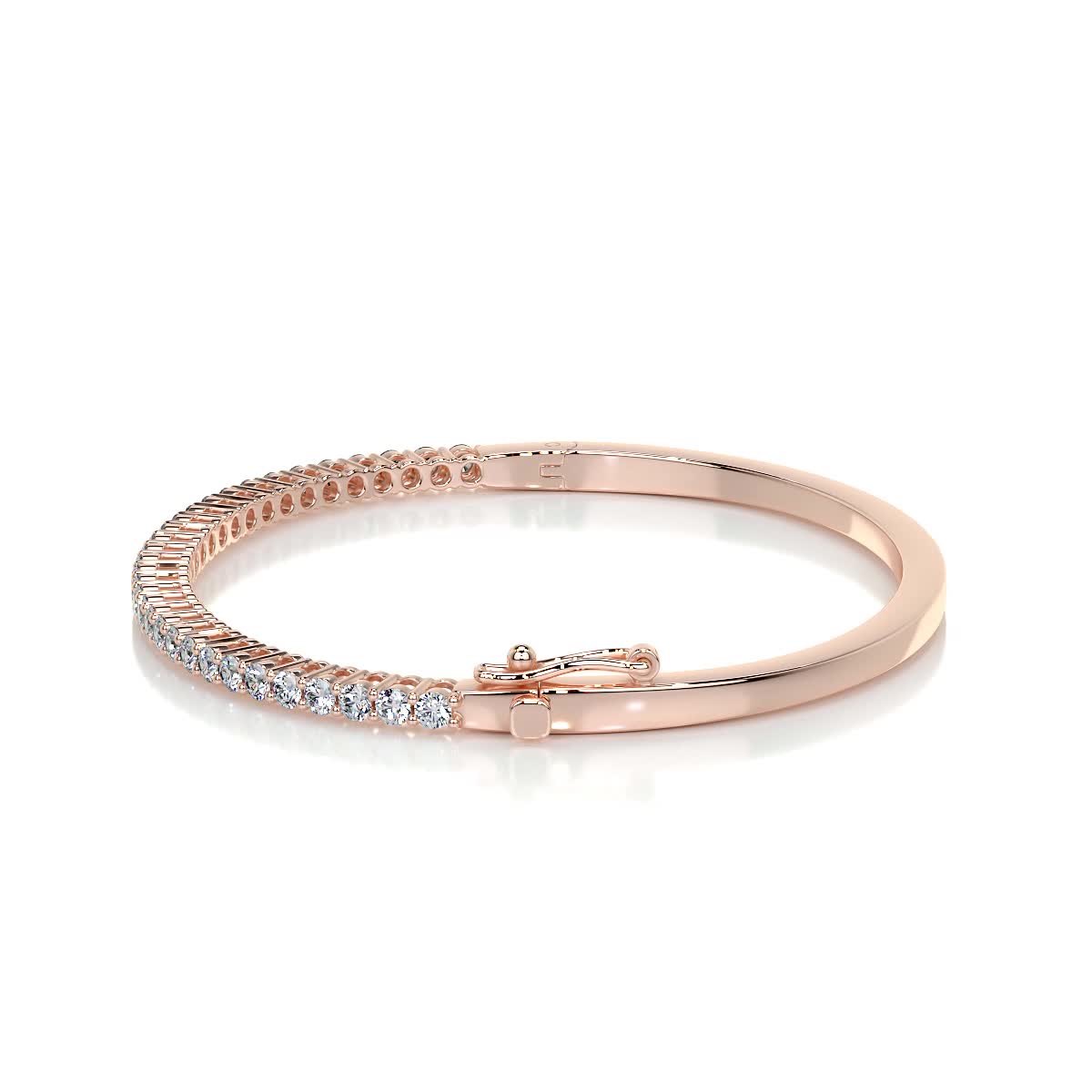 Karla Bangle Lab Grown Diamond Bracelet (1.6 Carat) -14K Rose Gold、mySite、hinf8tx79