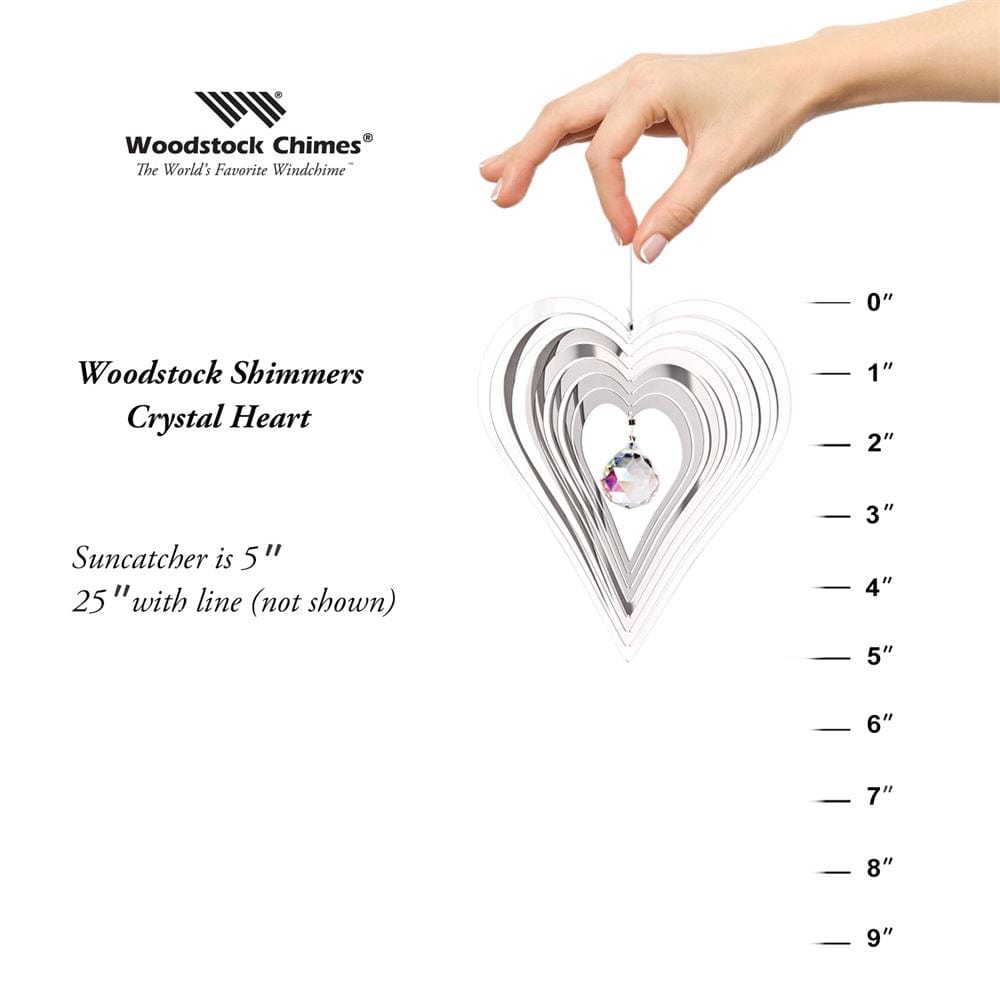 Woodstock Chimes Crystal Heart Shimmer Spinning Heart、mySite、g9winljtr