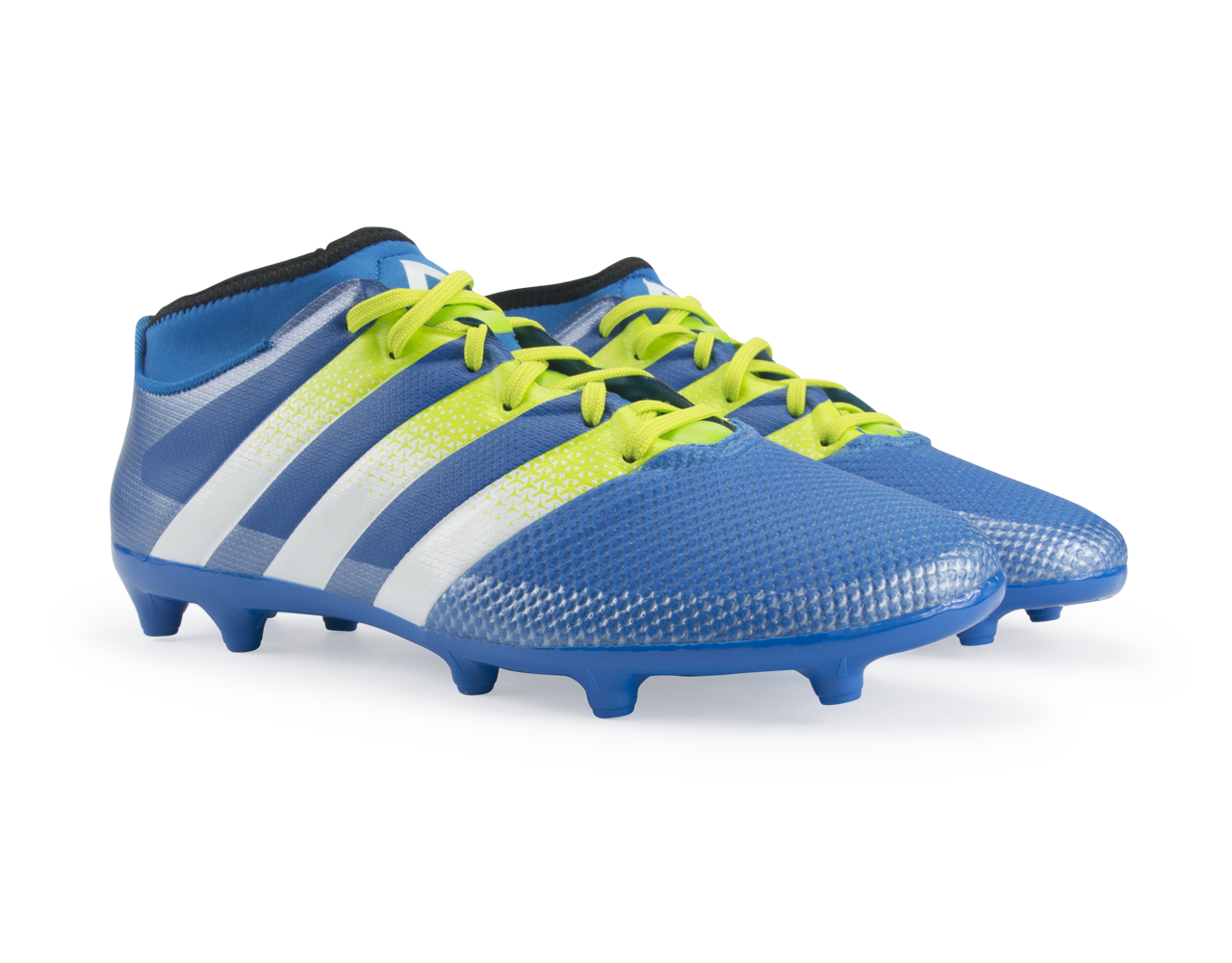adidas Men's ACE 16.3 Primemesh FG/AG Blue/White/Solar Slime、mySite、noshort