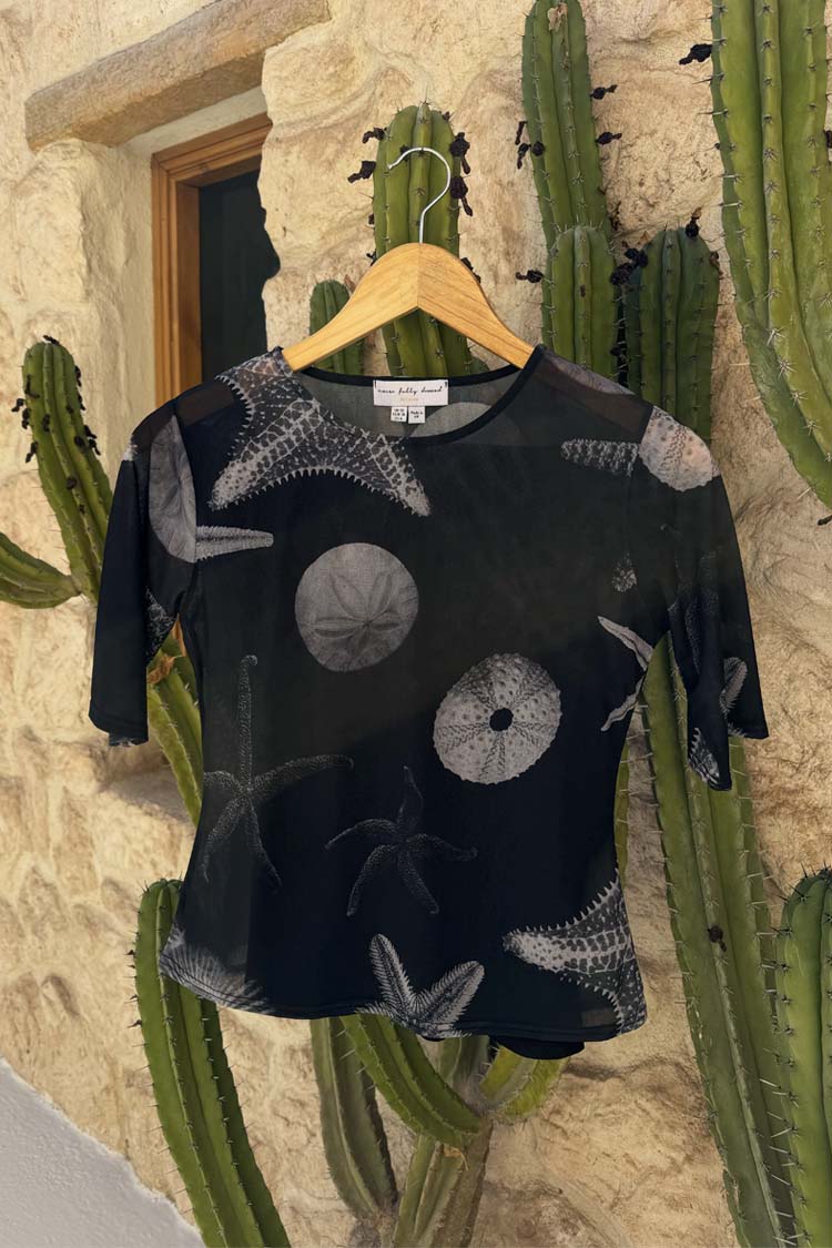 Black Seashell Mesh T Shirt、mySite、solidvoid