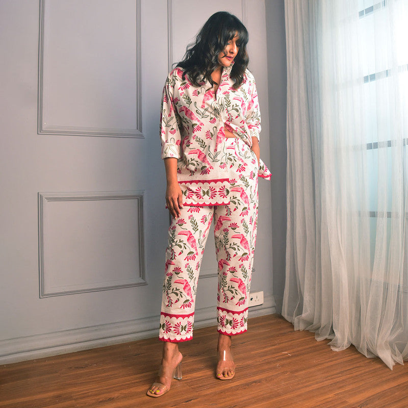 Cotton Pant For Women | Block Print | Pink、mySite、camillekostekn