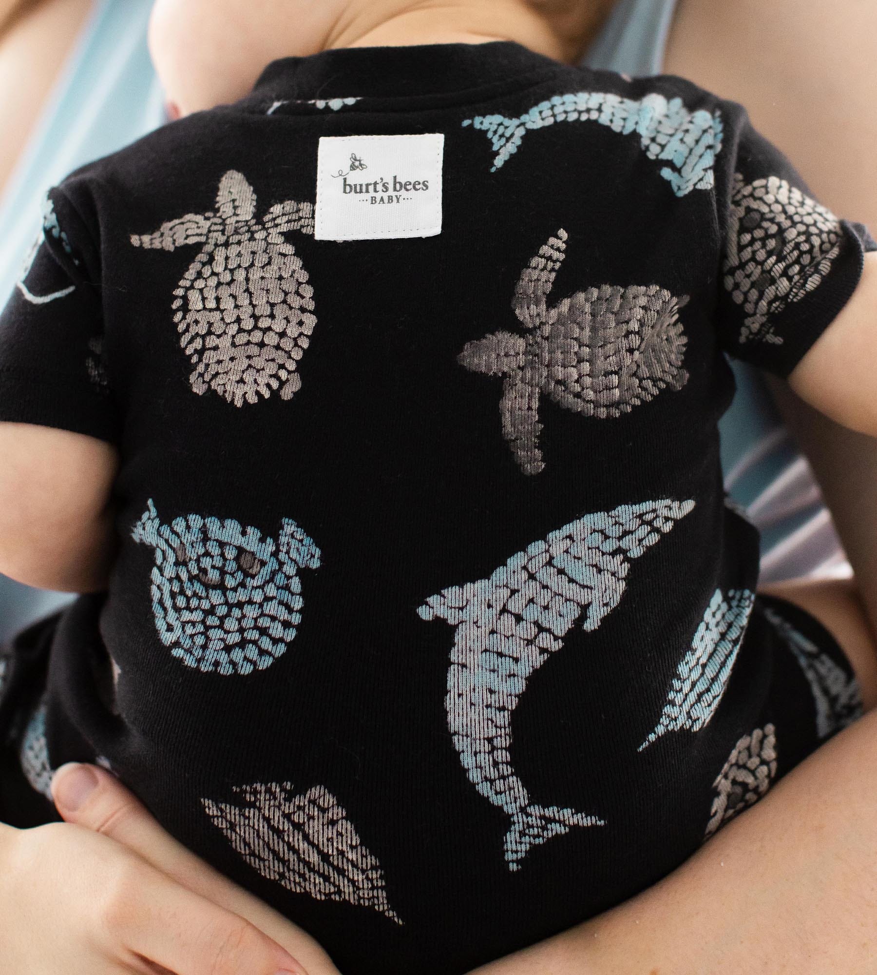 Mosaic Sea Animals Organic Baby Sleeper Romper、mySite、g9winljtr