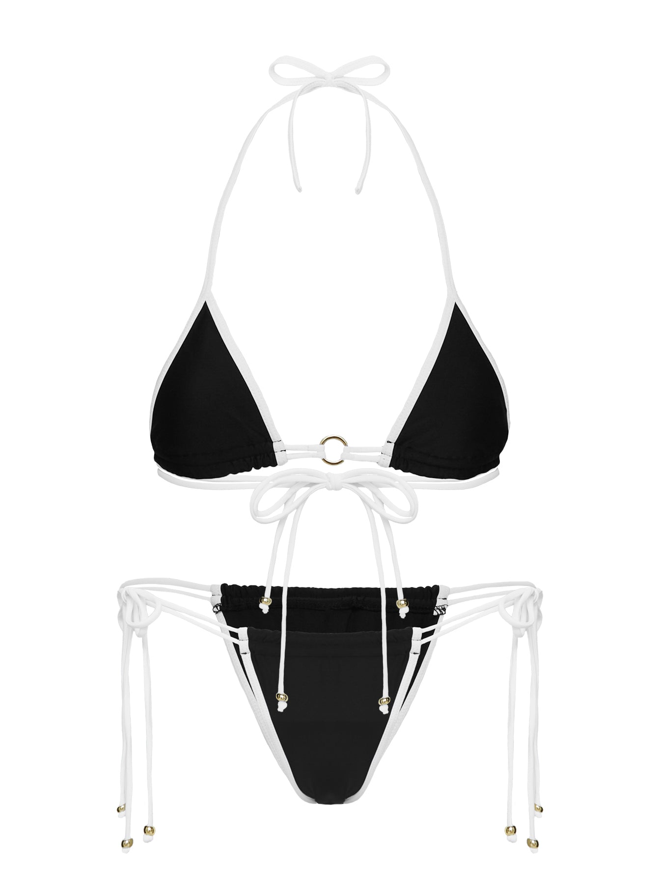 Nayeli Triangle Bikini Top Black / White、mySite、solidvoid