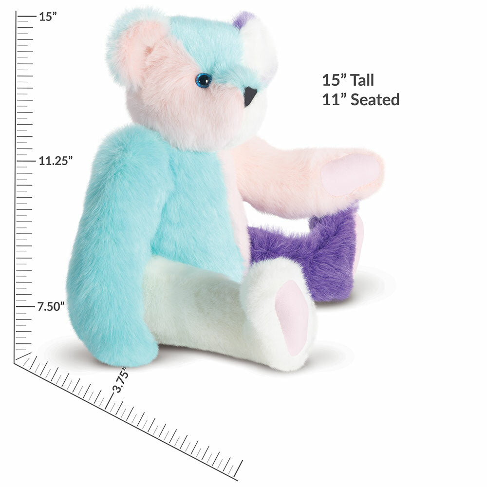 15 In. Cotton Candy Patchwork Bear、mySite、pszhyizbm
