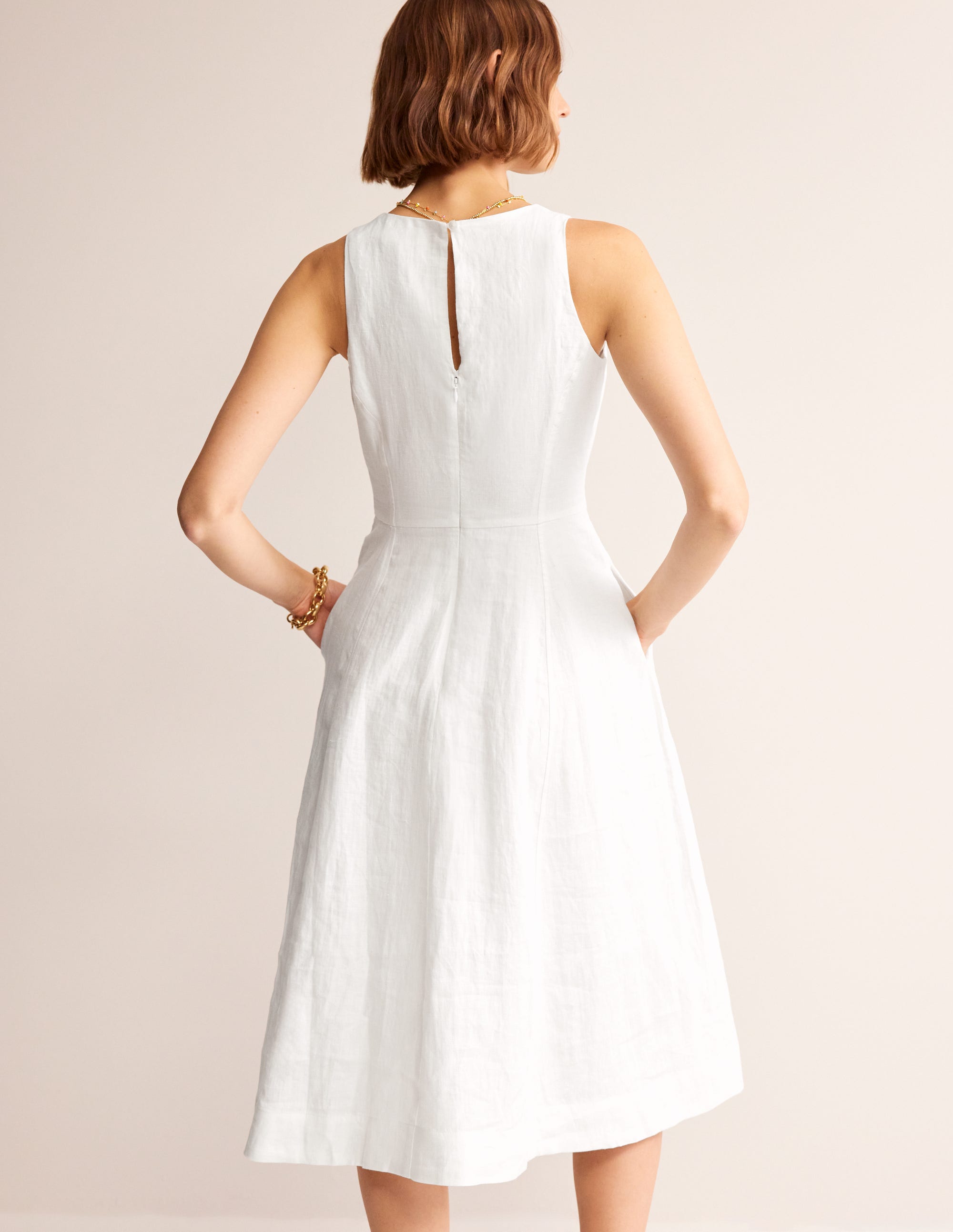  Carla Linen Midi Dress-White、mySite、ashleygrahame