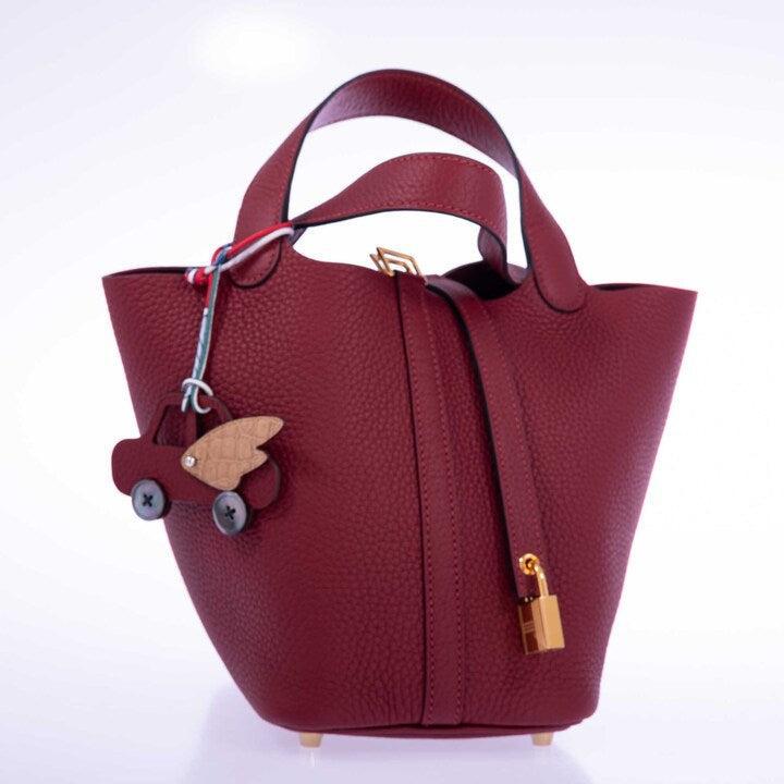 Hermès petit h Winged Car Charm Rouge H and Chai Alligator Mother of Pearl Buttons、mySite、garminoutage.com