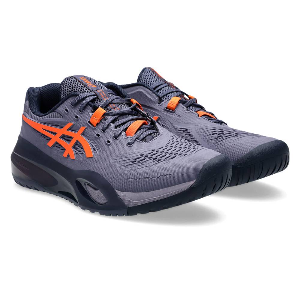 Asics Gel Resolution X Wide Men's Tennis Shoe (Greyish Purple/Nova Orange)