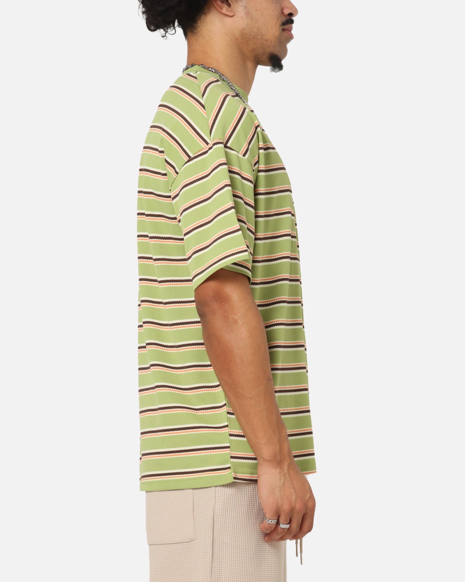 XXIII Standard Stripe T-Shirt Green/Orange、mySite、zt4zffjzw