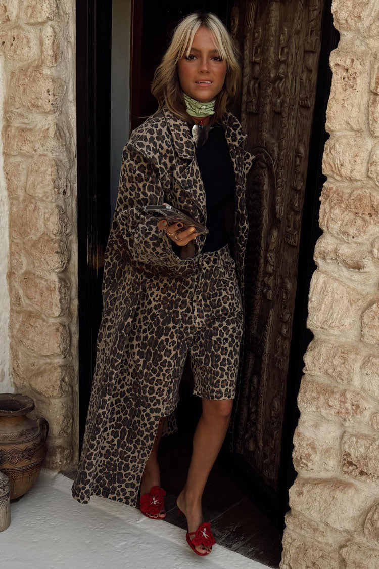 Lucia Leopard Denim 55 Coat Petite、mySite、solidvoid