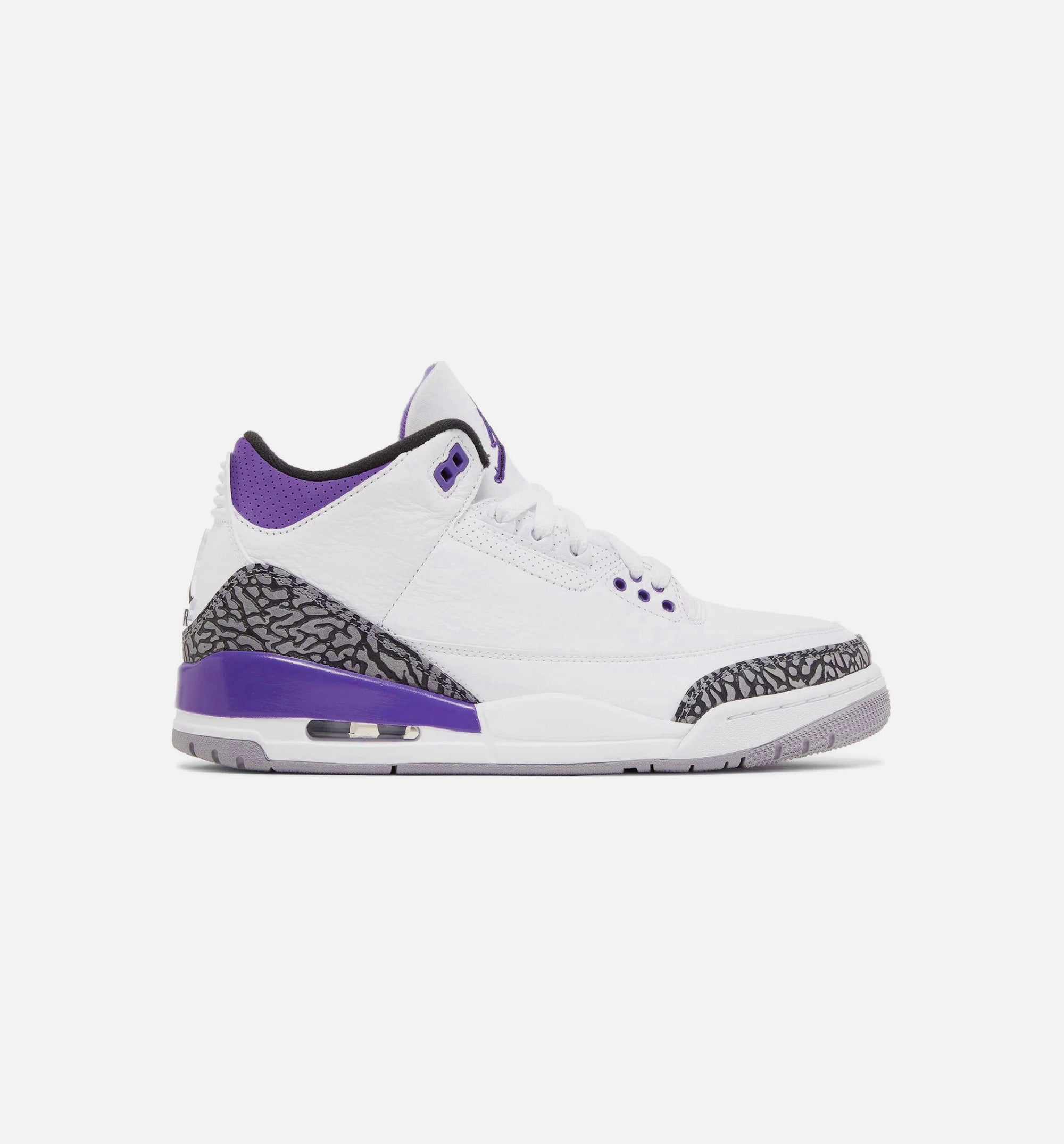 Air Jordan 3 Retro Dark Iris Grade School Lifestyle Shoe - White/Purple Free Shipping、mySite、dreamappss