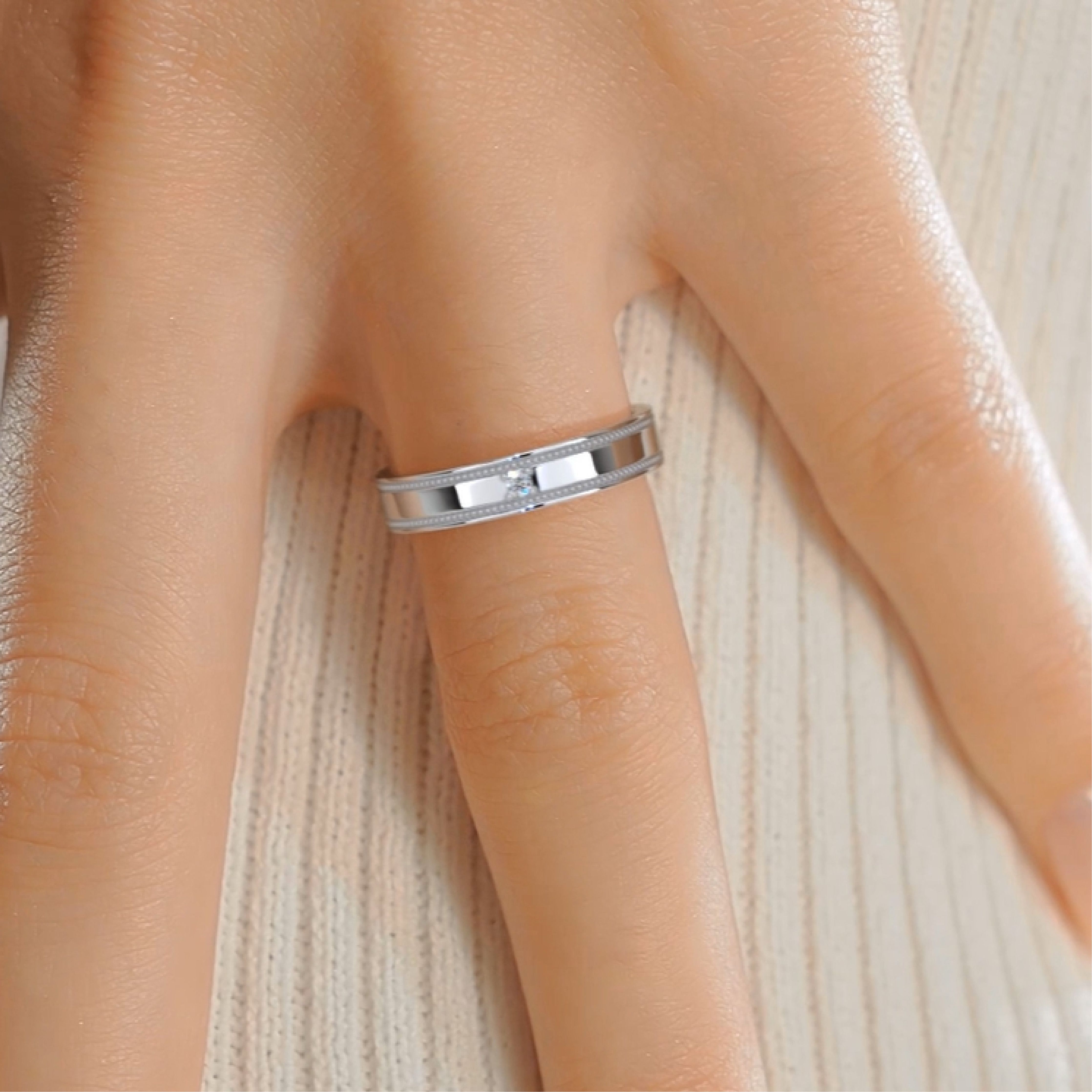 Sherry Lab Grown Diamond Wedding Ring (0.02 Carat) -Platinum、mySite、hinf8tx79