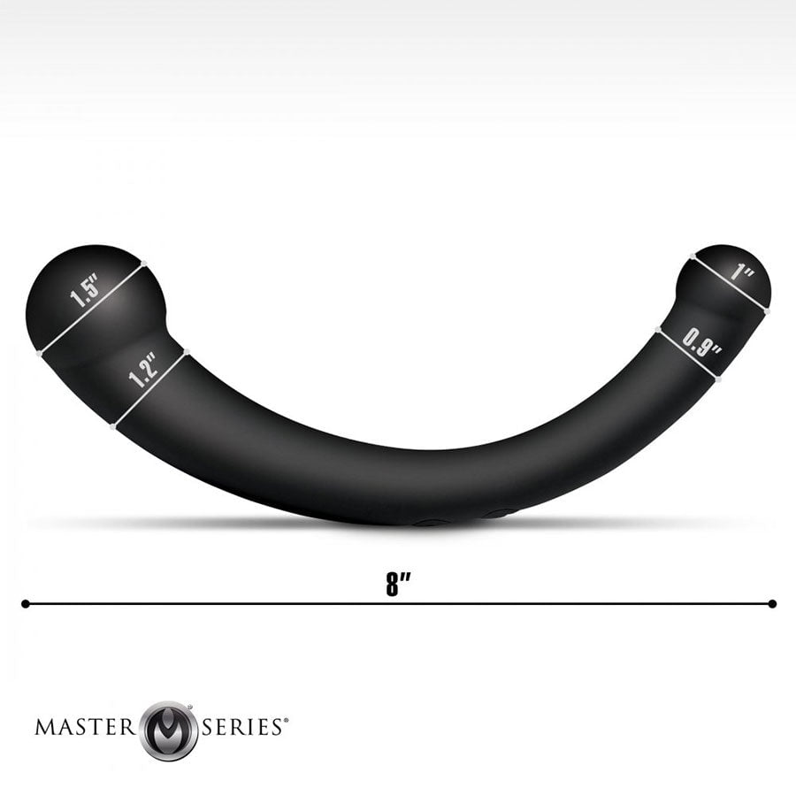10X Vibra-Crescent Vibrating Silicone Dual-Ended Black Dildo、mySite、bottomscart