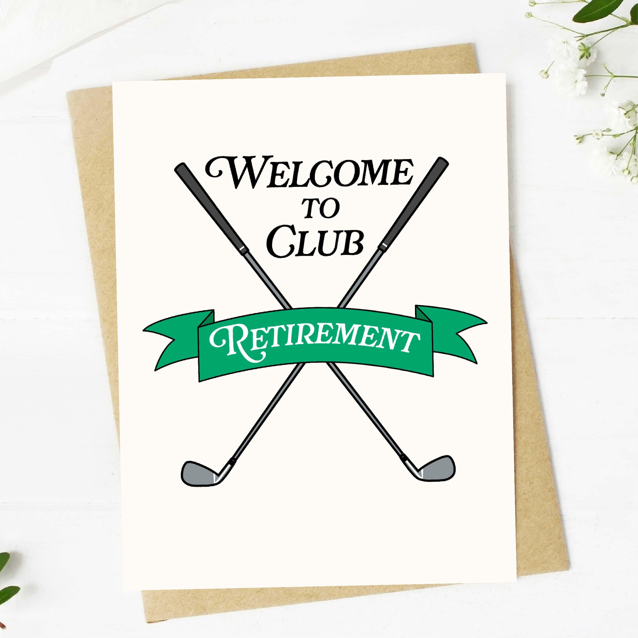  Welcome To Club Retirement Golf-Themed Greeting Card、mySite、ghnorth