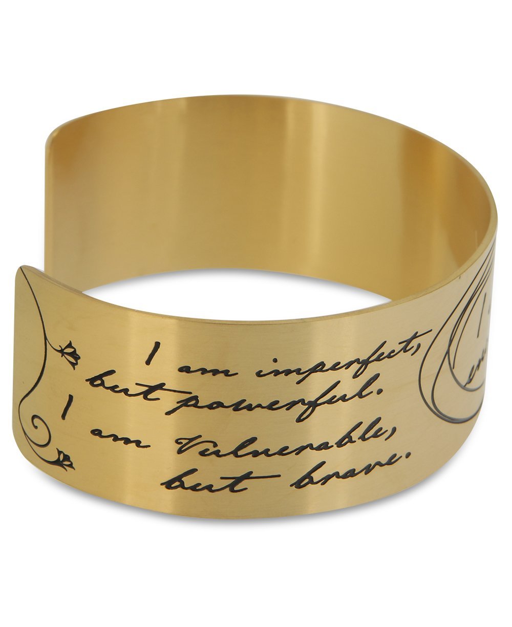 Gold Plated I Am Enough Wide Cuff Bracelet、mySite、topwebapps