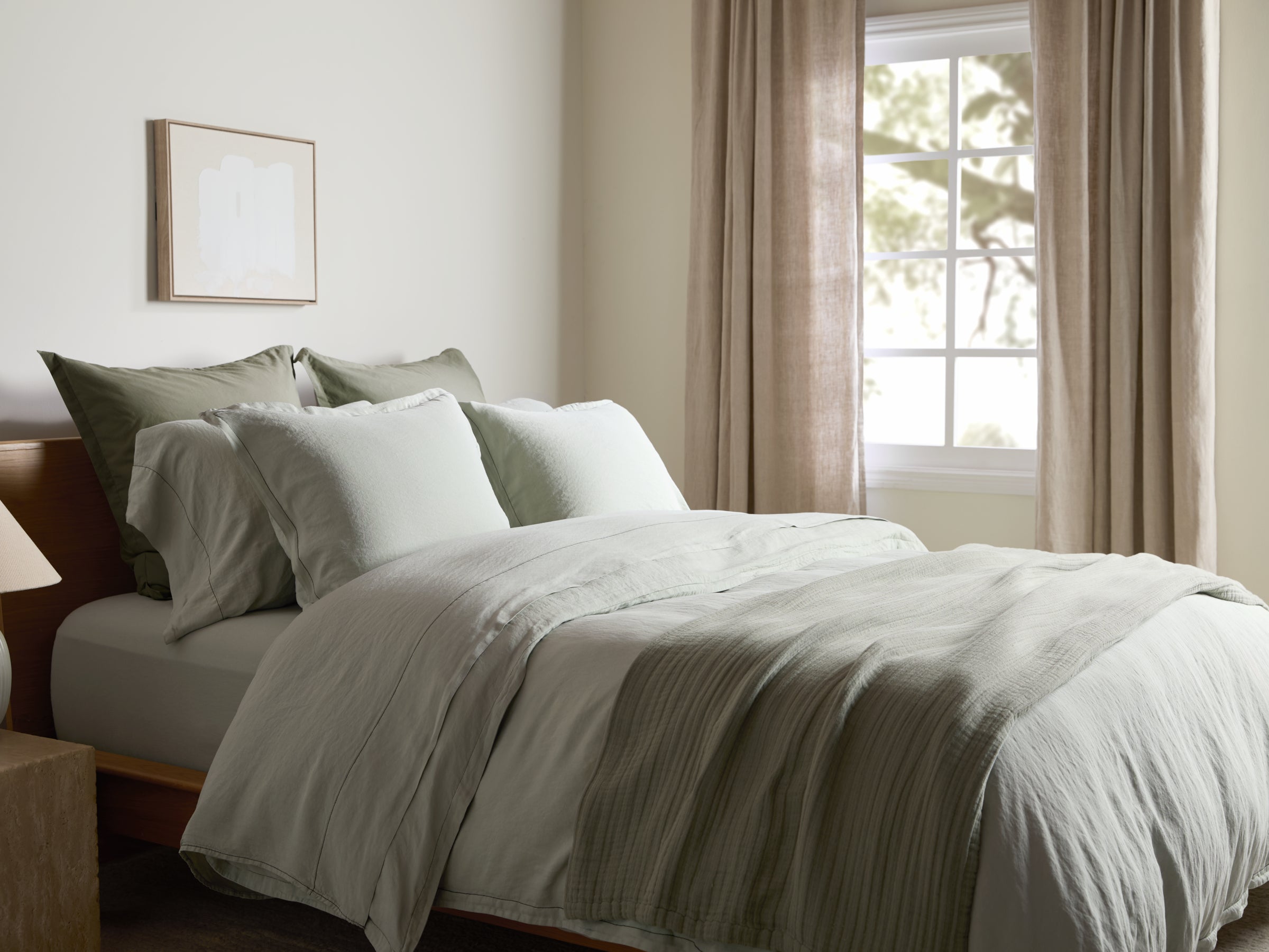  Heirloom TENCEL™ Linen Duvet Cover Set - Sage K/CK、mySite、sugarbowlscore