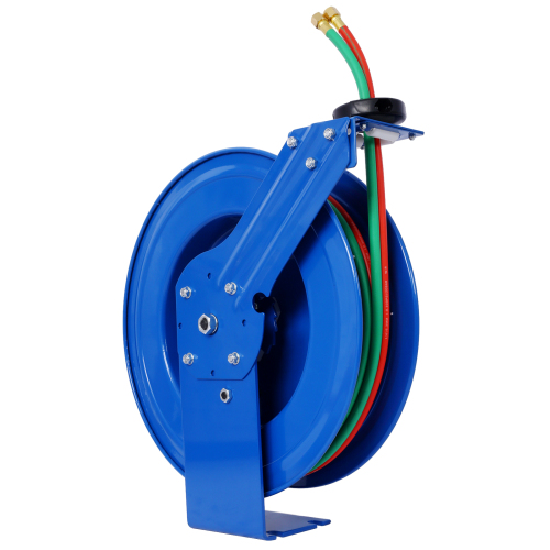 Welding Hose Reel Retractable 1/4 Inch x 100 Foot Twin Oxygen Acetylene Rubber Hoses STD Duty Max 200PSI Heavy Duty Industrial Single Arm Construction、、eastwooduniform