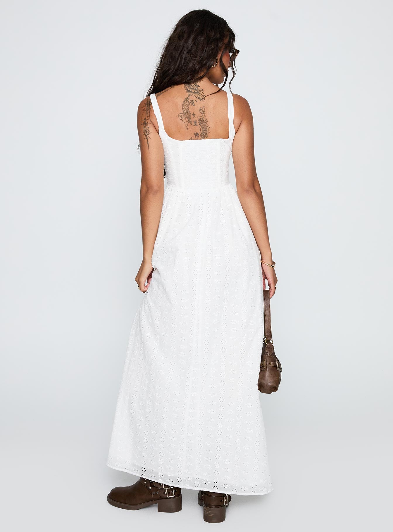 Cartmel Broderie Maxi Dress White、mySite、solidvoid