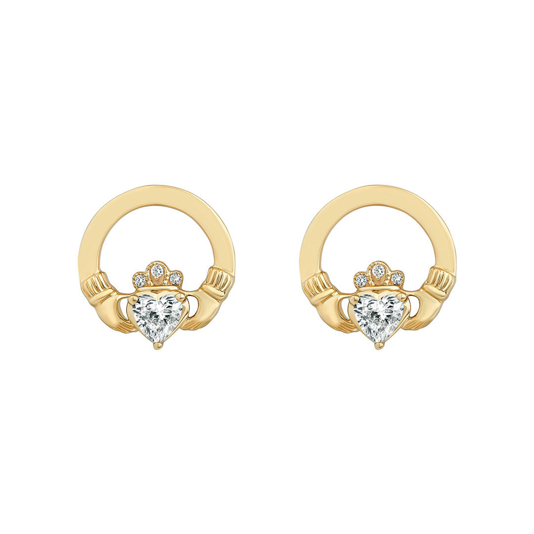  Lab Grown Diamond Claddagh Earrings