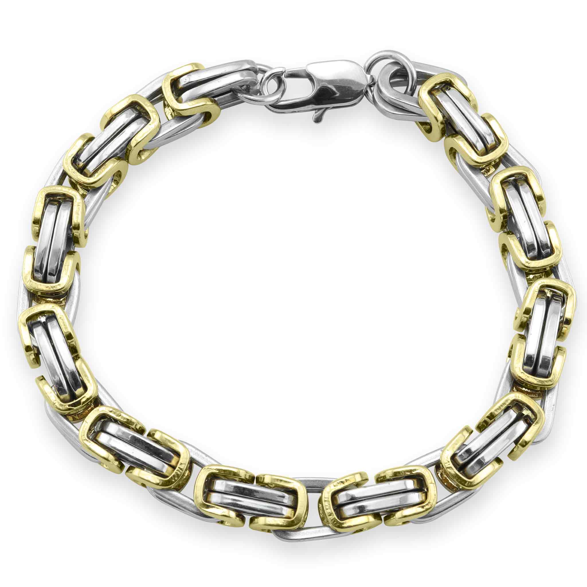 18K Gold PVD Stainless Steel Byzantine Chain Bracelet / BRJ9091、mySite、dreamappss