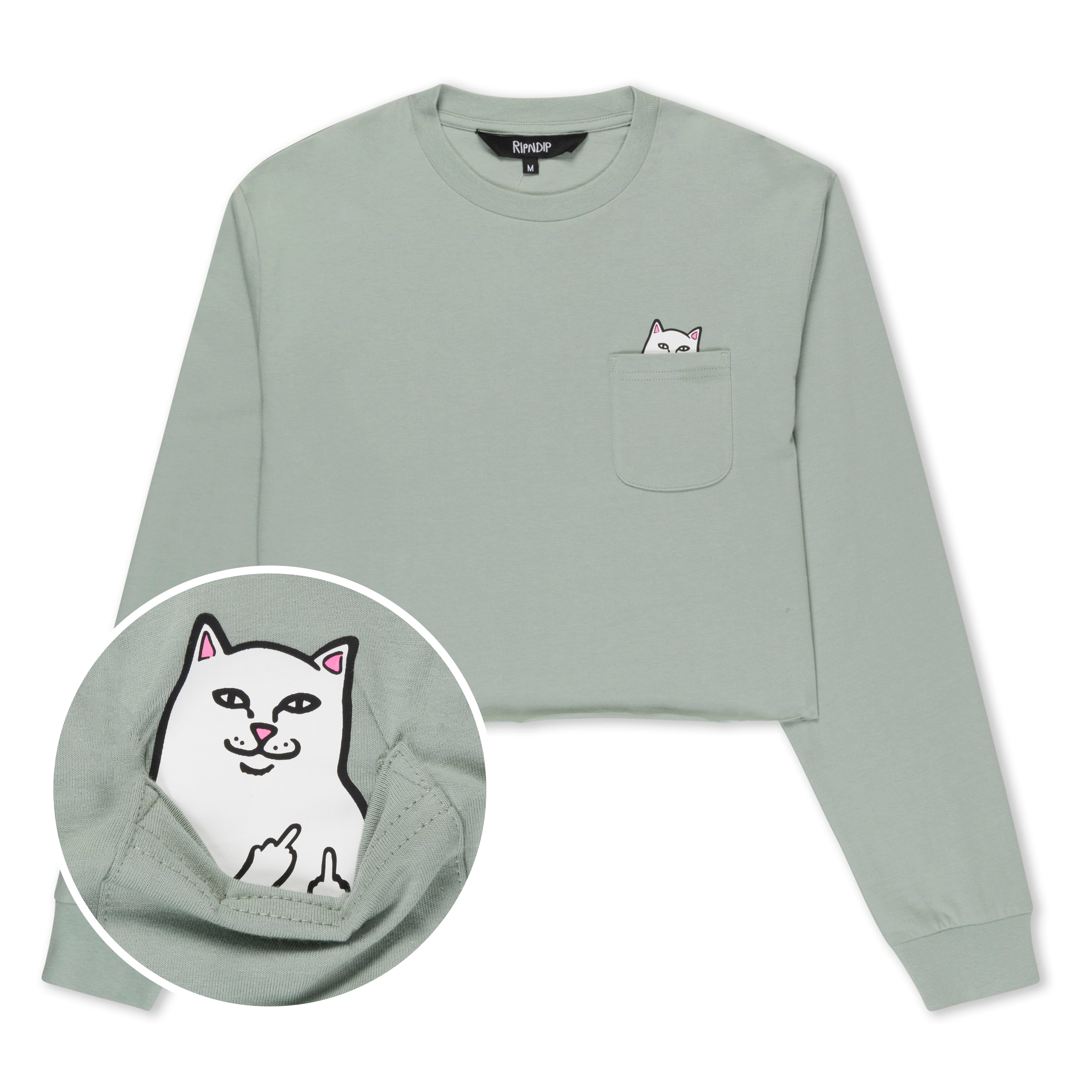  Lord Nermal Cropped Long Sleeve Pocket Tee (Sage Grey)、mySite、merchandisen