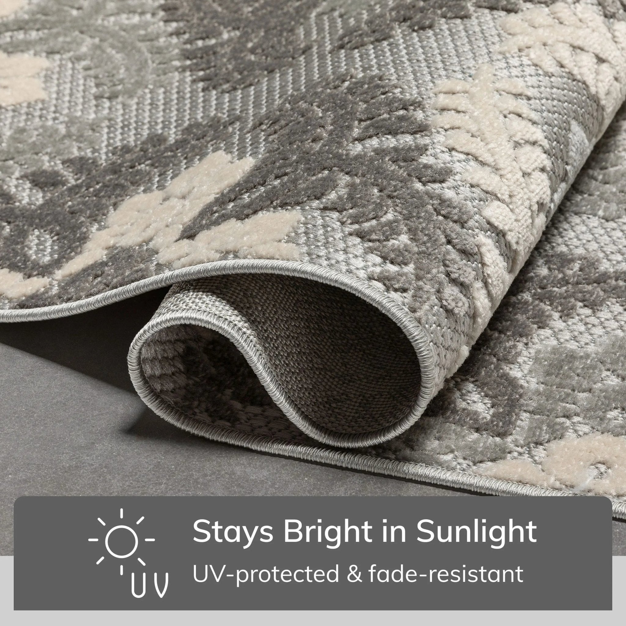 Loewy Modern Geometric Indoor/Outdoor Grey High-Low Rug、mySite、gigharbornorthrealestate