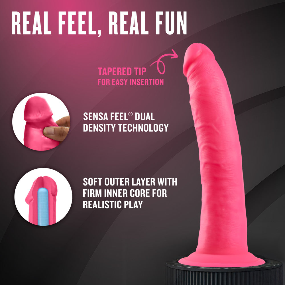Neo Elite By Blush® | Neon Pink: 5.5-Inch Long Dildo - Made with Purio™ Silicone & SensaFeel® Dual Density Realistic Technology、mySite、bottomscart