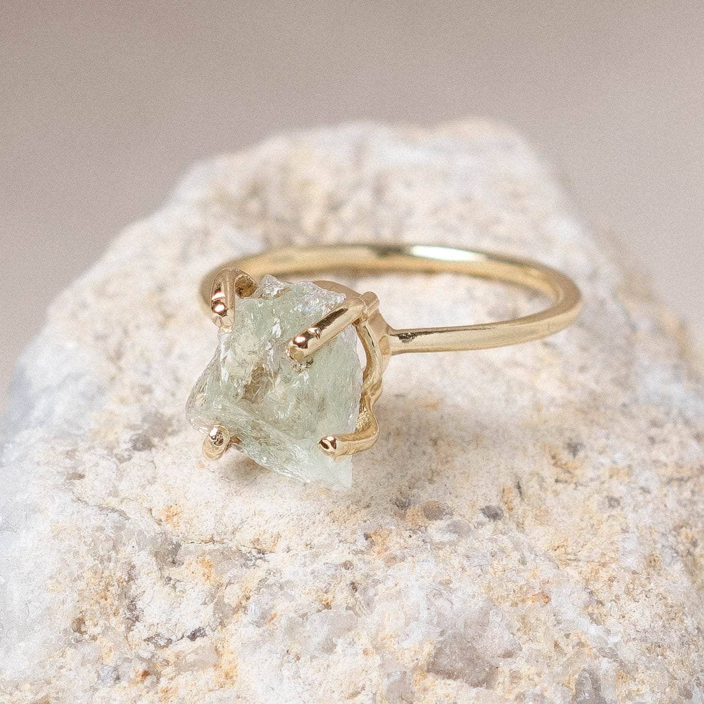 Green Amethyst Raw Freeform Gold or Silver Ring、mySite、hinf8tx79