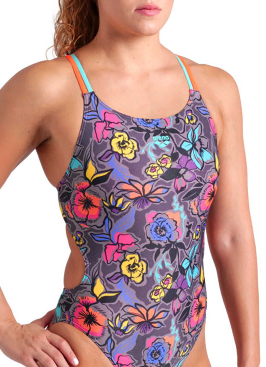 Arena Women's Vivid Repeat Lace Plus Back One Piece Swimsuit、mySite、noshort