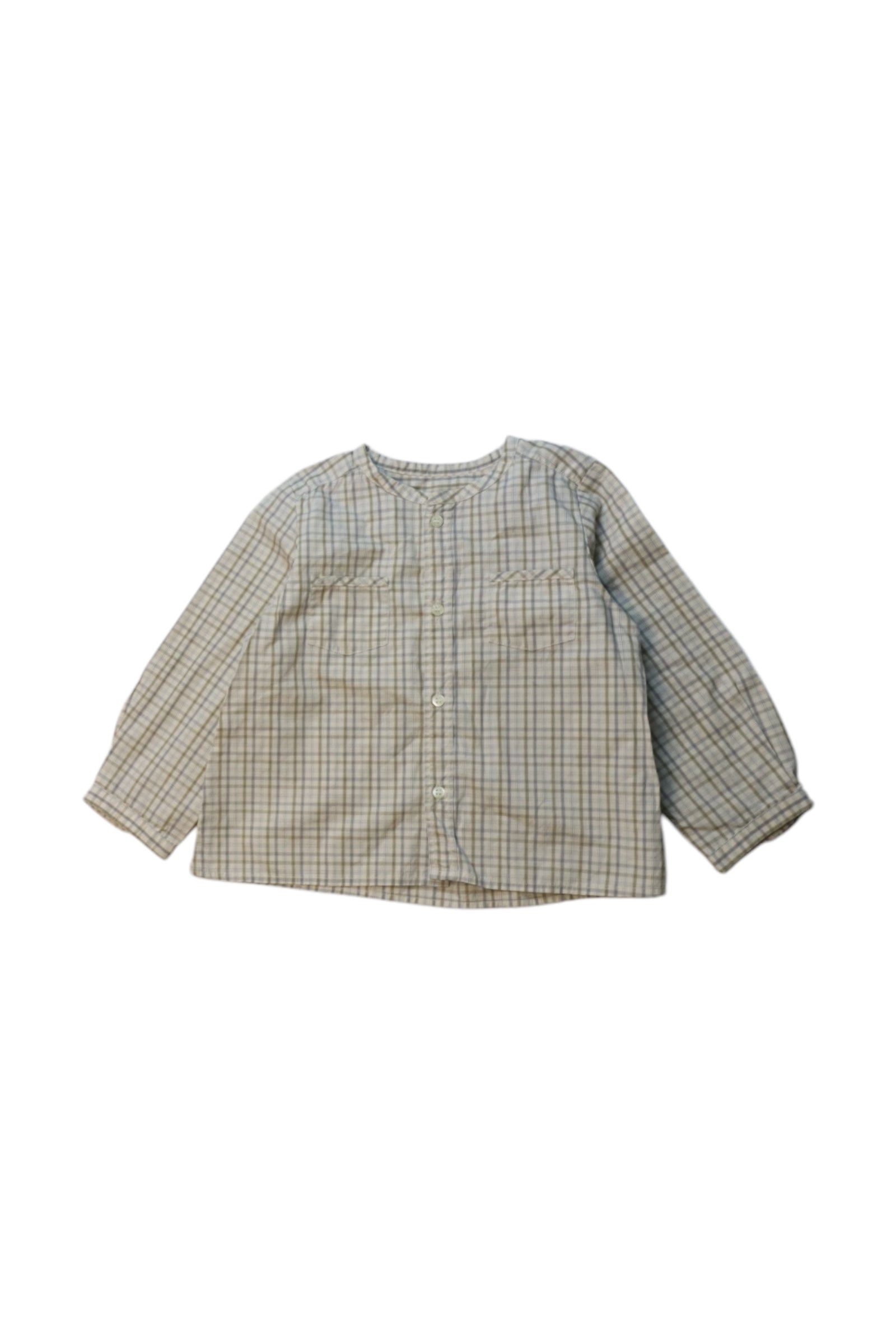 Bonpoint Checkered Long Sleeve Shirt, Size 2T、mySite、g9winljtr