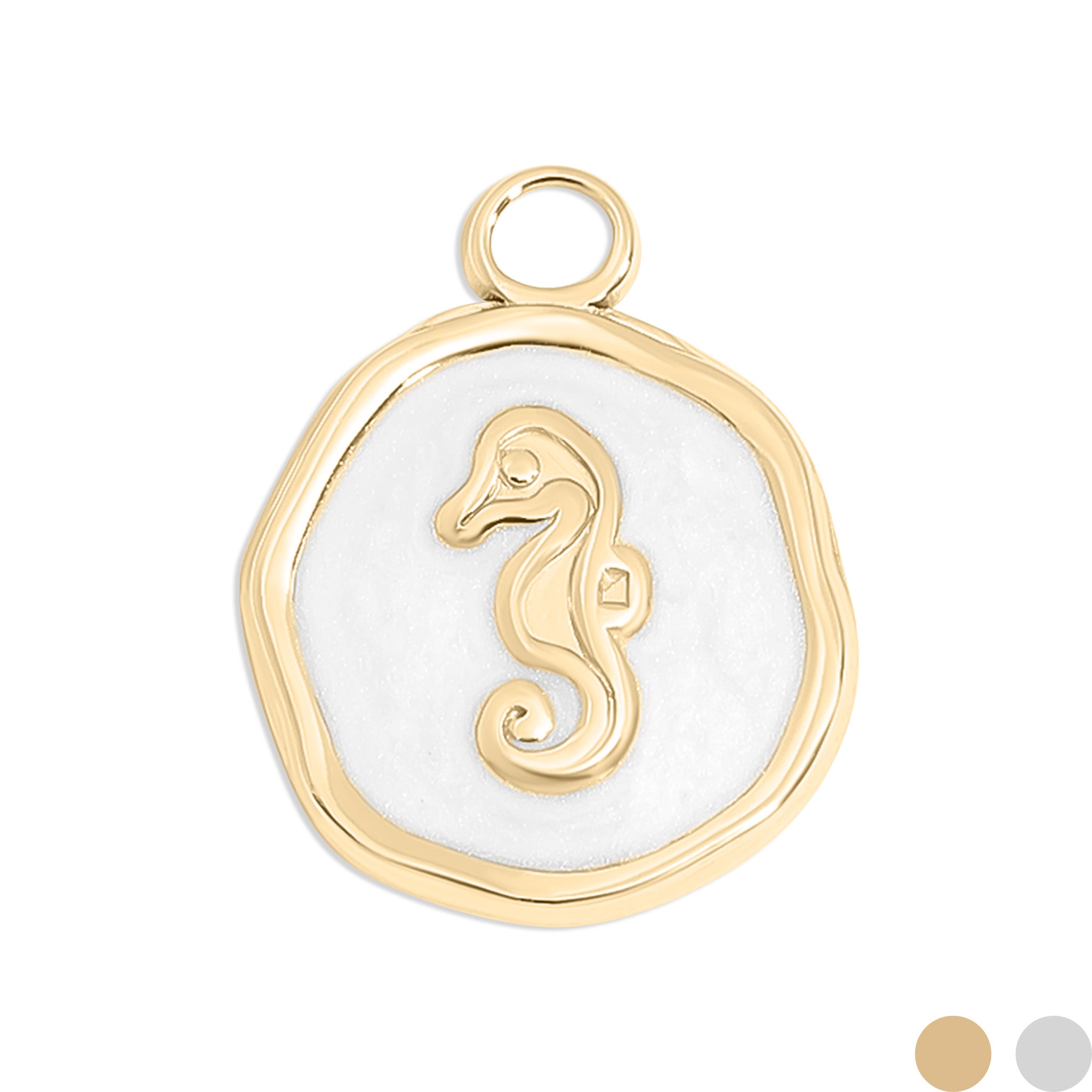 18K Gold PVD Seahorse Epoxy Charm / PDL0225、mySite、dreamappss