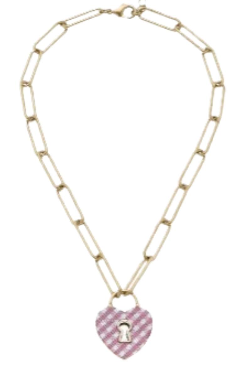 Moncler Gingham Heart Padlock Necklace - FINAL SALE、mySite、hinf8tx79