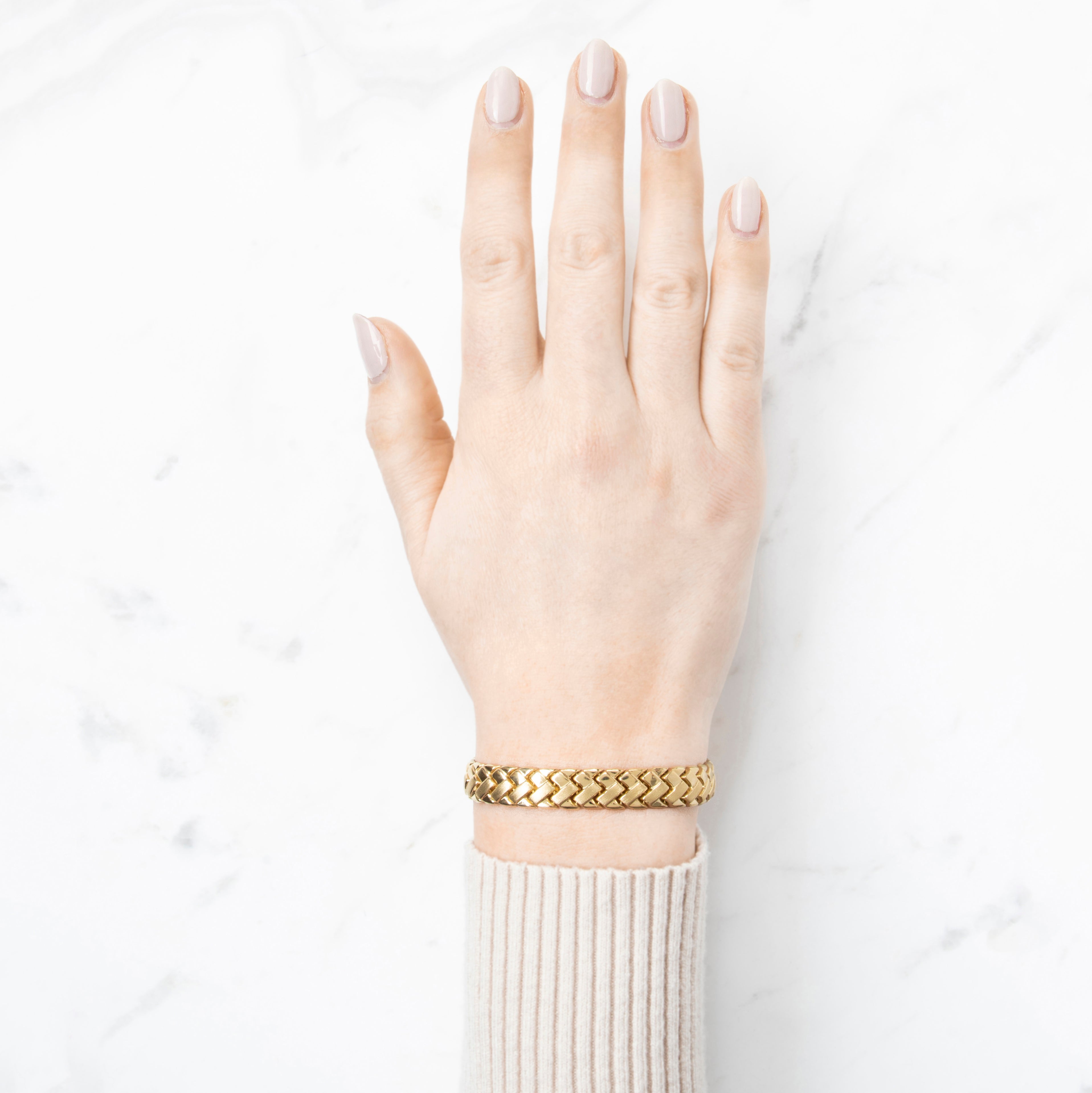 Vintage 14k Yellow Gold Dual Texture Bracelet 8、mySite、hinf8tx79