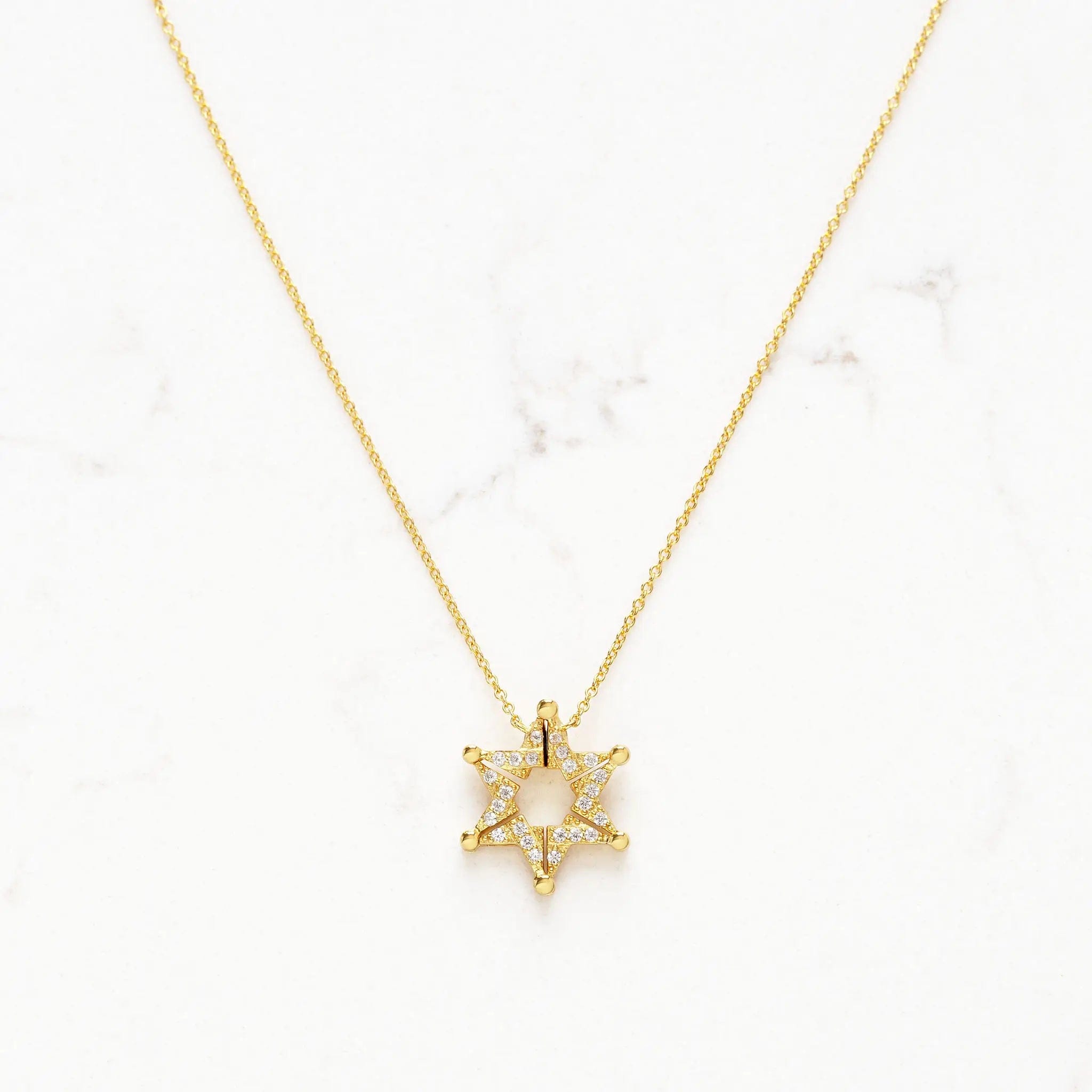 Butterfly Star of David Necklace - Gold Vermeil、mySite、topwebapps
