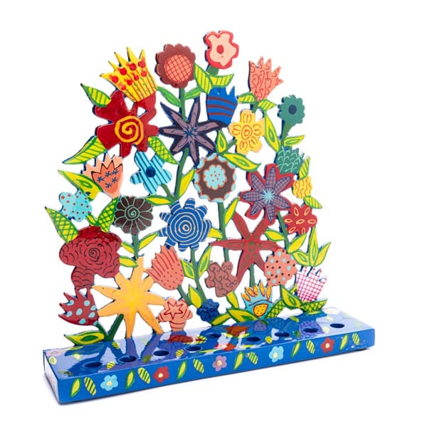 Hand Painted Flower Menorah by Yair Emanuel、mySite、topwebapps