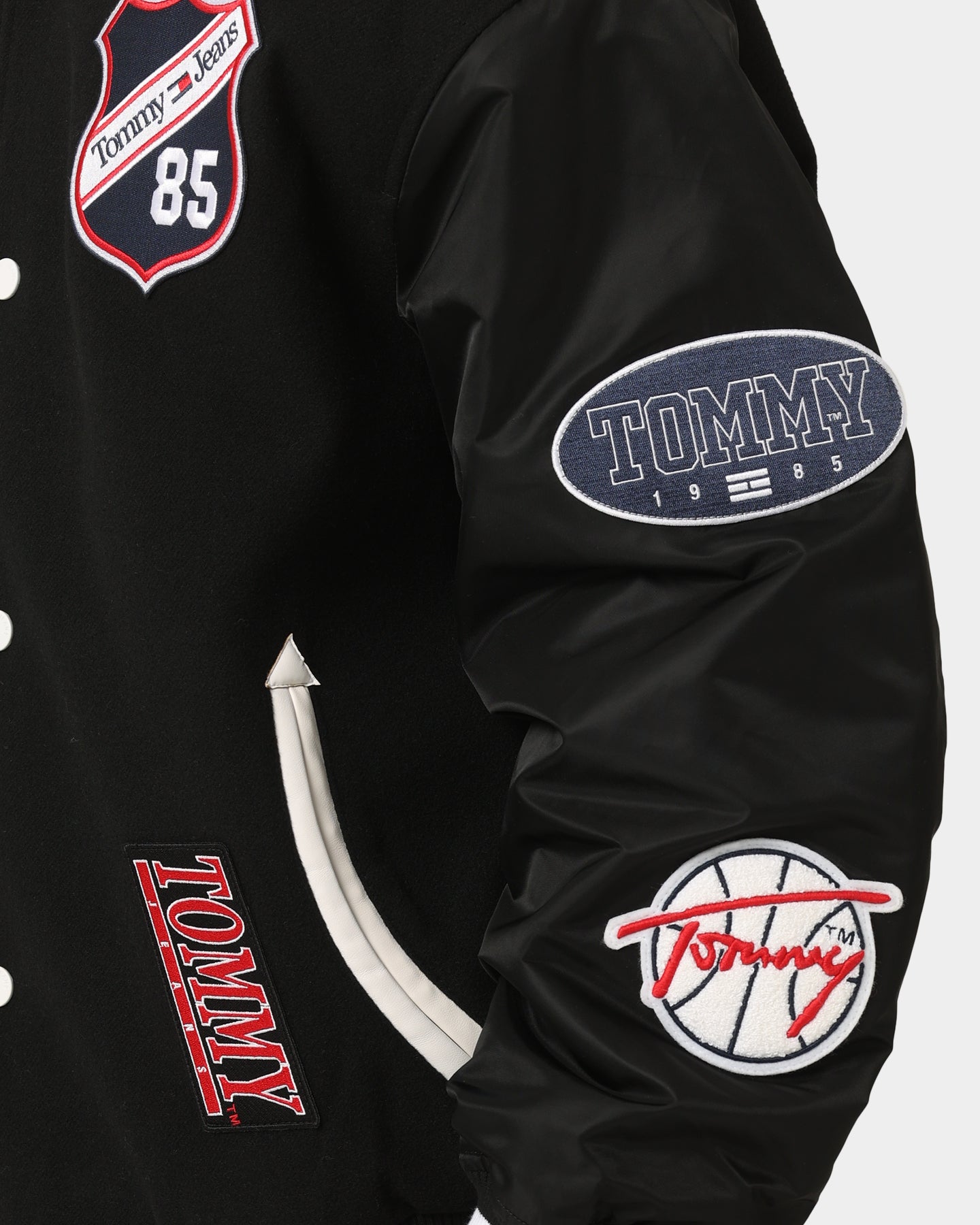 Tommy Jeans TJM Letterman Jacket Black、mySite、zt4zffjzw