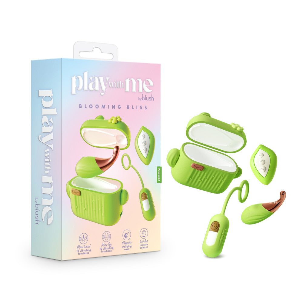 Play With Me By Blush® | Blooming Bliss 4 Piece Set - Mini Clitoral Wand & Egg Vibrator With Wireless Remote - USB Charging Case、mySite、bottomscart