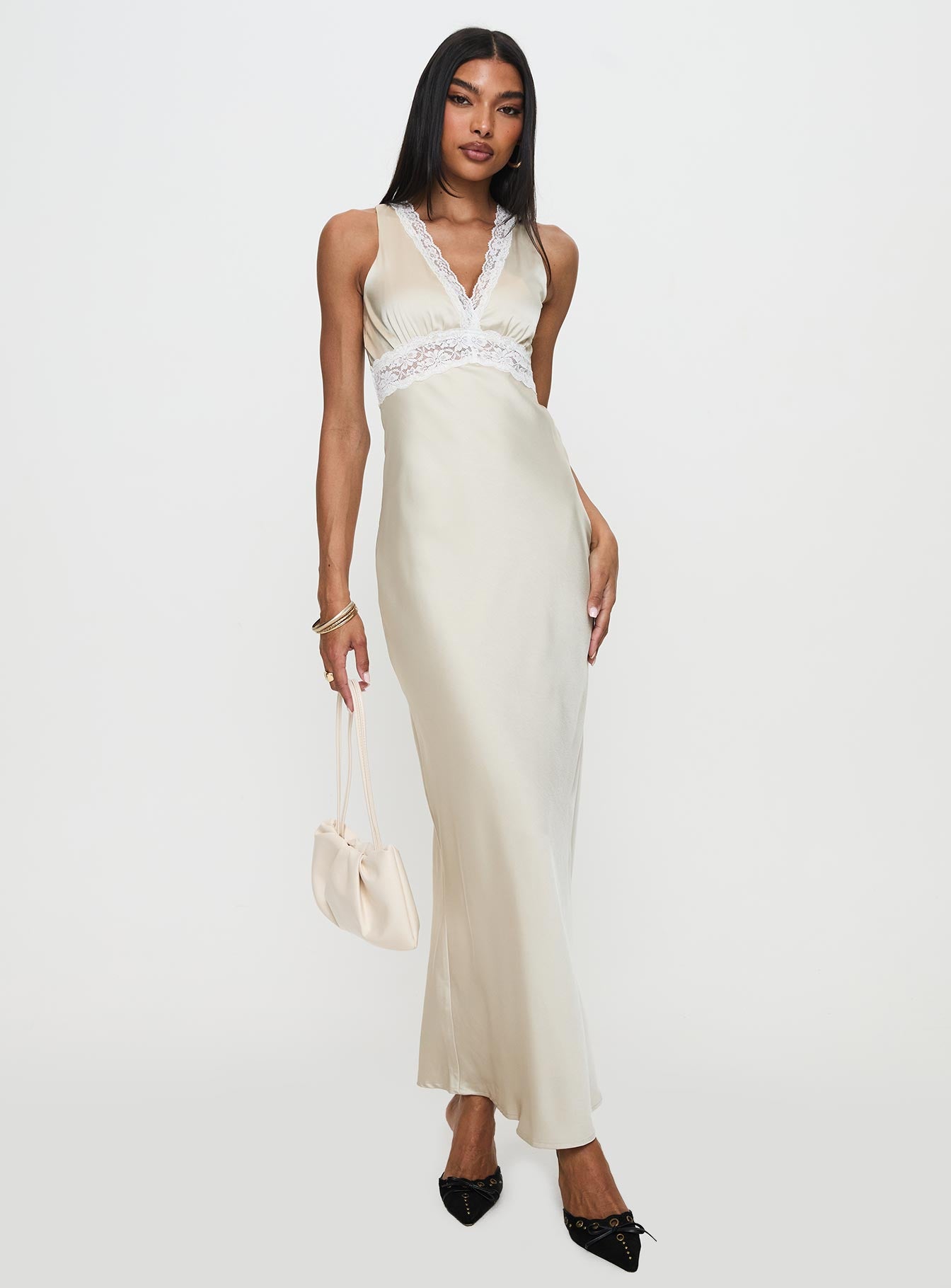 Persefonie Lace Maxi Dress Champagne、mySite、solidvoid