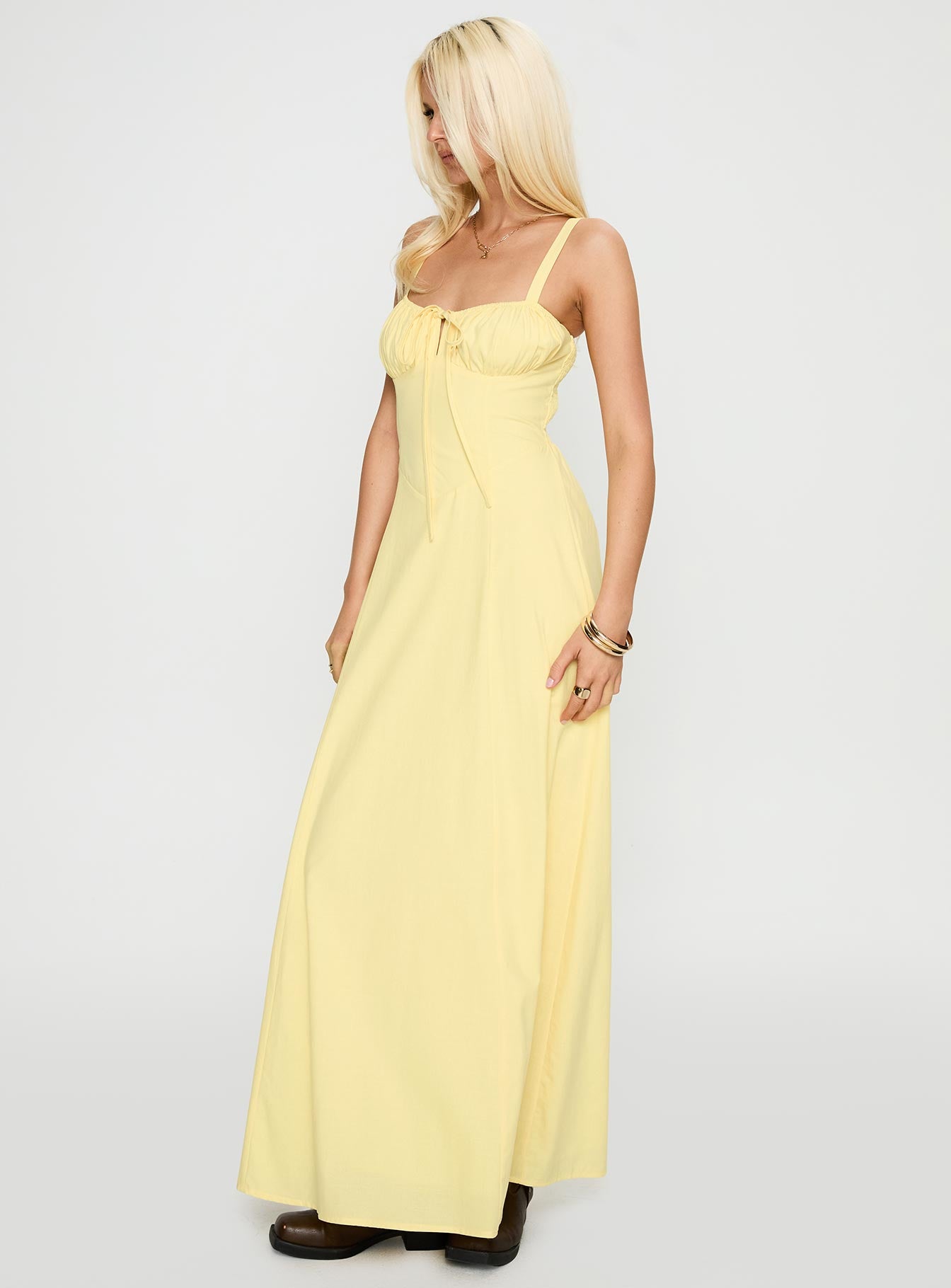 Leticia Maxi Dress Lemon、mySite、solidvoid