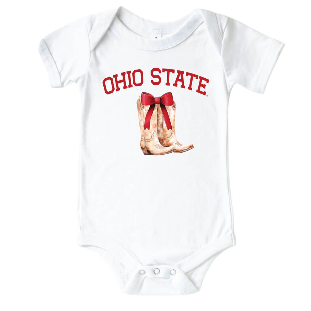  The Ohio State University | Footballs & Bows Graphic Bodysuit、mySite、layawaytickets