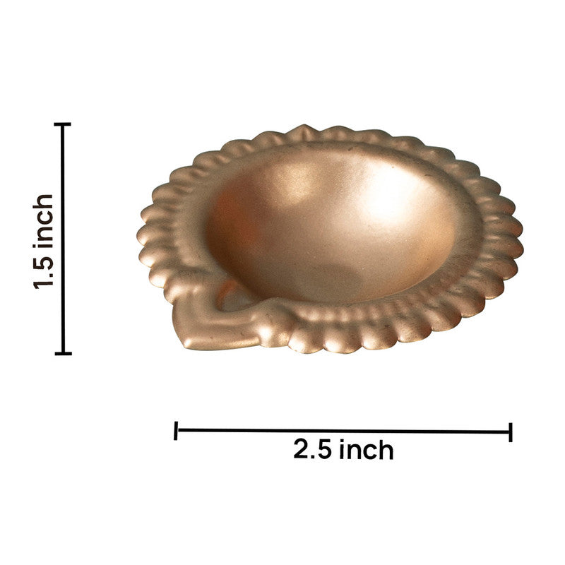 Brass Diya Set | Floral Design | Golden | Set of 6、mySite、camillekostekn