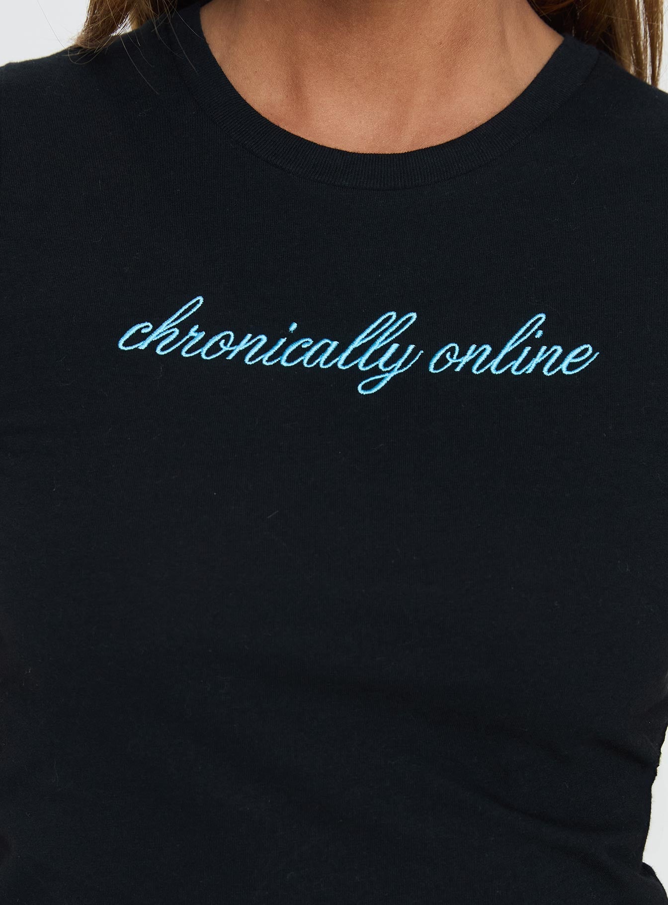 Chronically Online Graphic Top Black、mySite、solidvoid