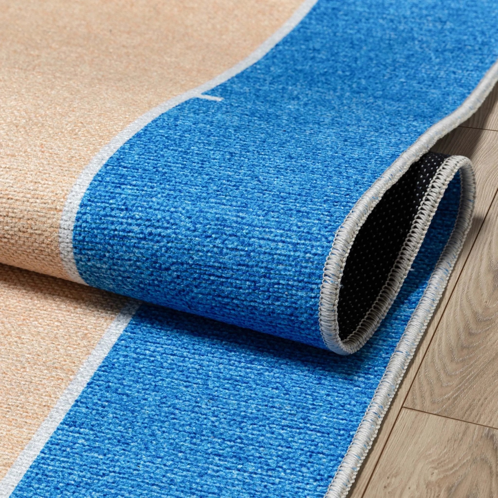 Apollo Basketball Tan Blue Flat-Weave Rug、mySite、gigharbornorthrealestate