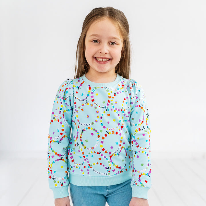 Friends Forever Puff Sleeve Crewneck、mySite、g9winljtr