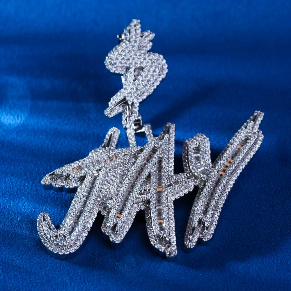 JAY Custom Moissanite Pendant 14K White Gold、mySite、hinf8tx79