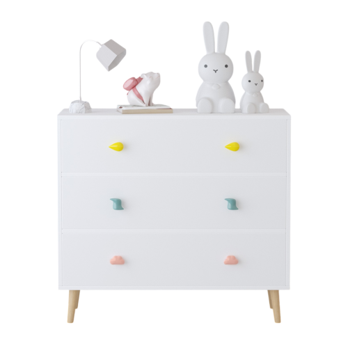 Kids 3 Drawer Dresser, Baby Nightstand for Bedroom, Storage Cabinet for Toddler Child for Living Room, Toddler Room, Nursery, Closet, Apartment (White)、、casual
