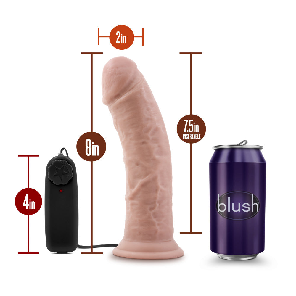 Dr. Skin By Blush® | Dr. Joe Realistic Vanilla 8.2-Inch Long Remote Control Vibrating Dildo With Suction Cup Base、mySite、bottomscart