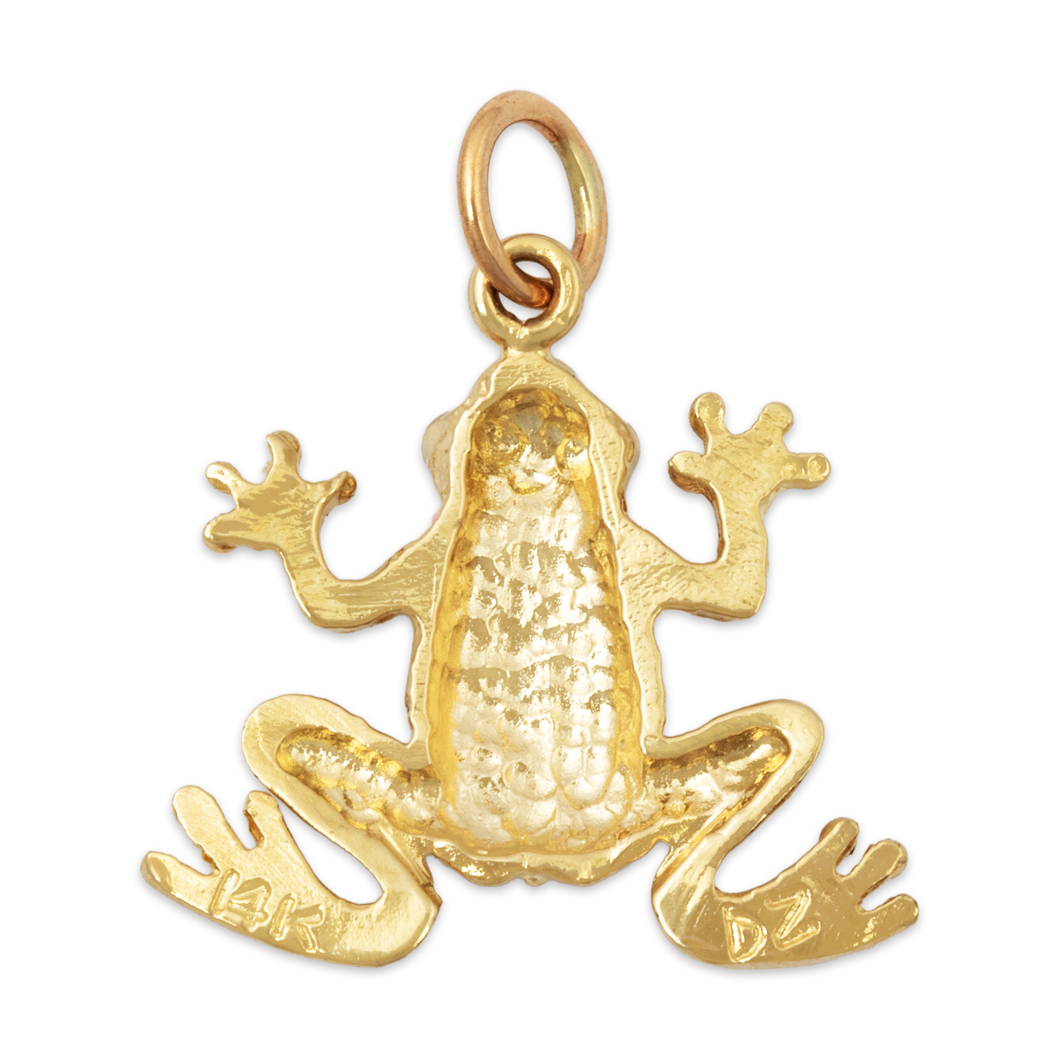 Vintage 14k Yellow Gold Hopping Figural Frog Charm / Pendant、mySite、hinf8tx79