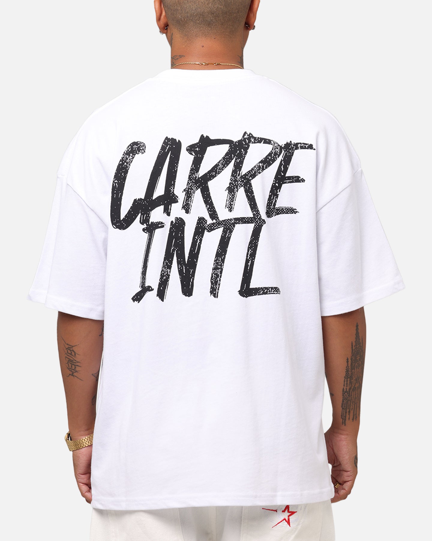 Carre Intl Drop Shoulder T-Shirt White、mySite、zt4zffjzw