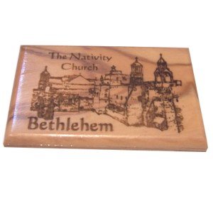  Bethlehem - Nativity Church Magnet - Olive wood (6x4 cm or 2.4x1.6)、mySite、elrpsem3k